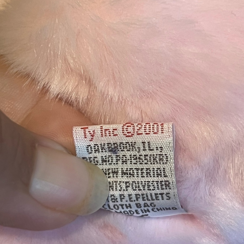 Vintage 2001 Rosette Teddy Bear Light Pink Classic Collectible TY 13” - Picture 7 of 8